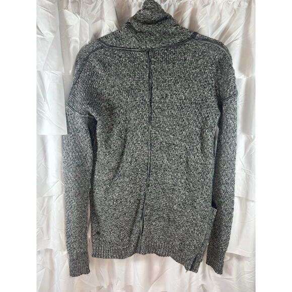 Lululemon Size 4 Cardigan Cotton Tweed Black gray Post Practice pockets thumb - Picture 5 of 7